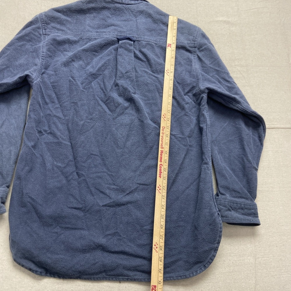 Eddie Bauer Chamois Flannel Shirt Mens M Tall Blue Geese Logo Outdoors 90s Vtg - Picture 5 of 7